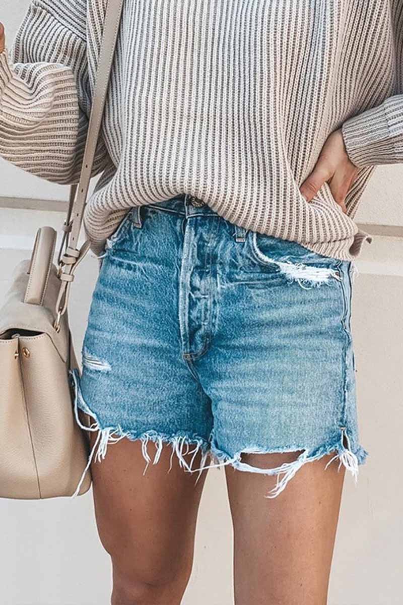 Xieyinshe Xieyinshe Casual Bibbed Jeans Shorts