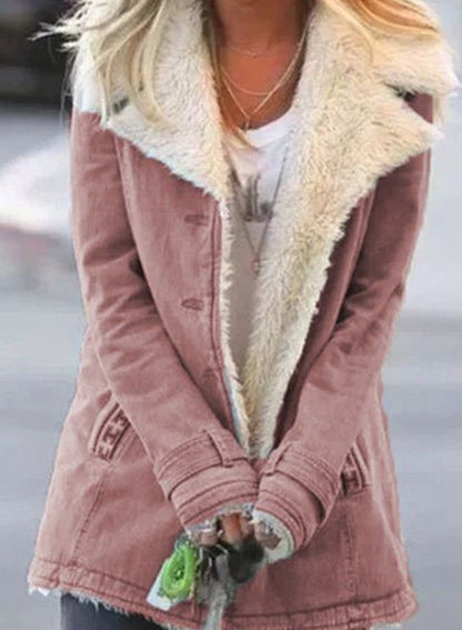 Women's slim mid-length thick coat