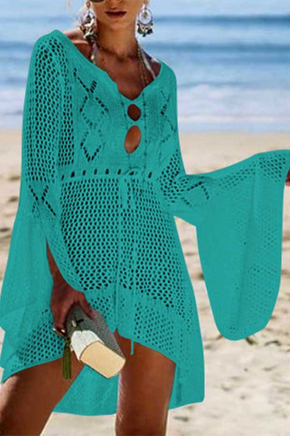 Xieyinshe Hollow Knitted Beach Cover-up(4 colors)