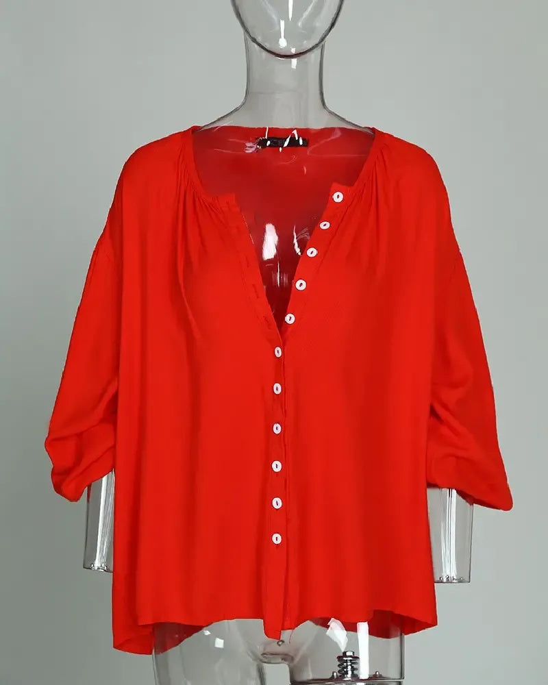 Xieyinshe - Casual Button Up Long Sleeve Shirt