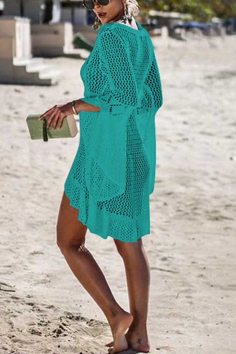 Xieyinshe Hollow Knitted Beach Cover-up(4 colors)