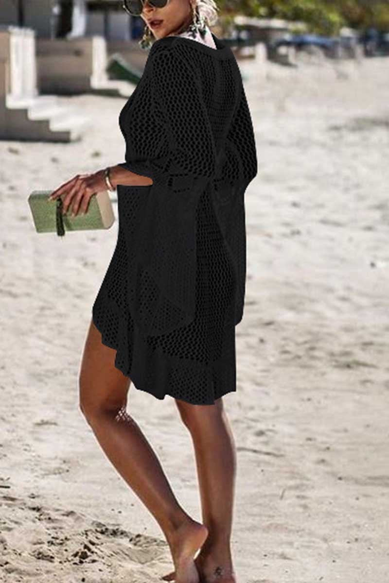 Xieyinshe Hollow Knitted Beach Cover-up(4 colors)