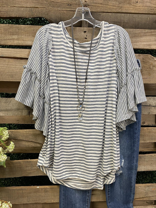 Casual Striped Shift Shirts & Tops