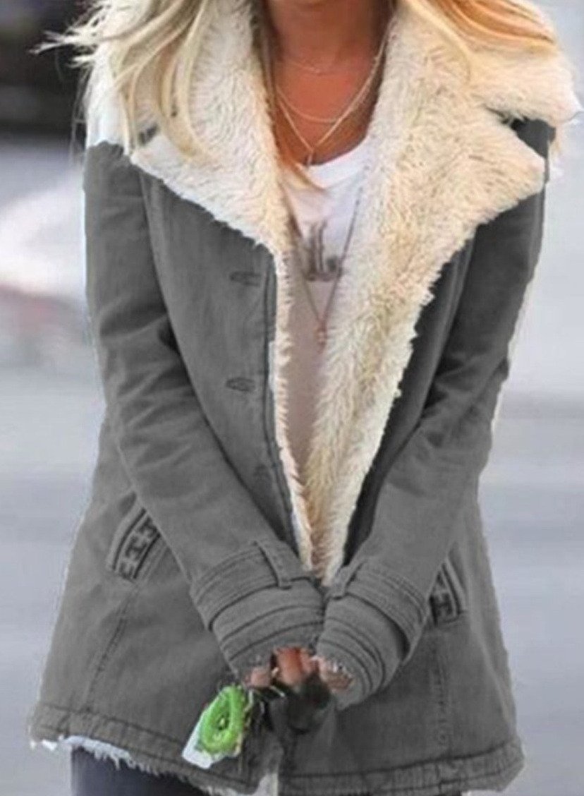 Women's slim mid-length thick coat
