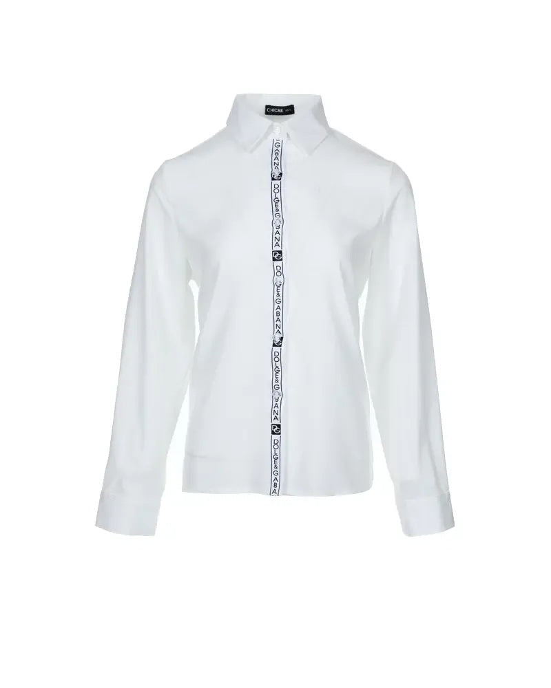 Xieyinshe - Long sleeve button down shirt with letter patch