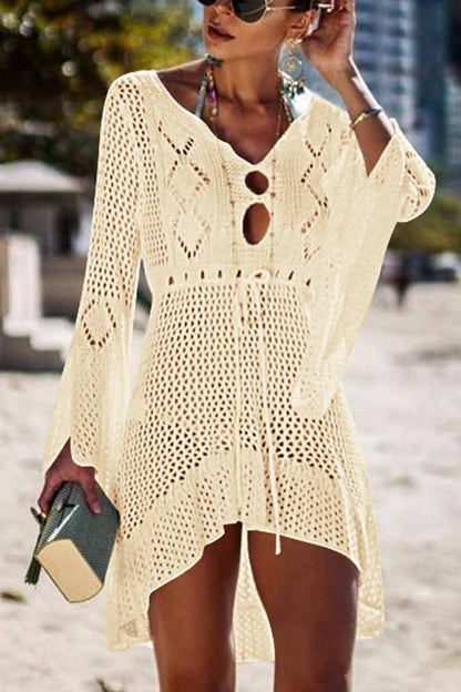 Xieyinshe Hollow Knitted Beach Cover-up(4 colors)