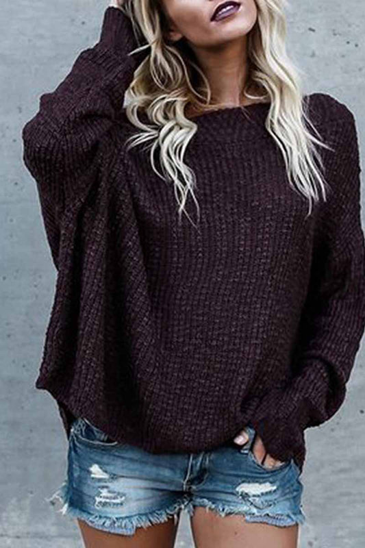 Xieyinshe Xieyinshe Off-Shoulder Loose Style Sweater