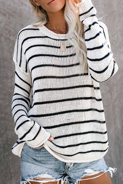 Xieyinshe Xieyinshe Loose grid Round Neck Sweater