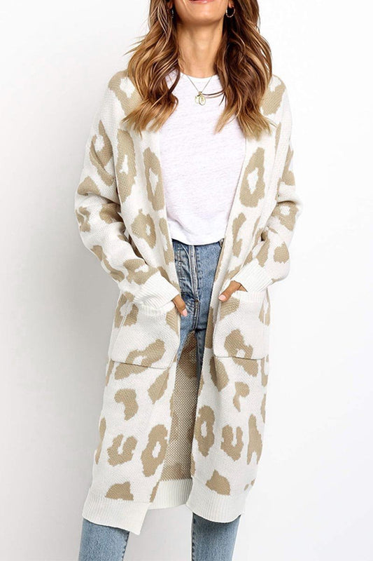 Xieyinshe Xieyinshe Leopard Print Sweet Comfy Cardigan Tops Sweater(3 Colors)