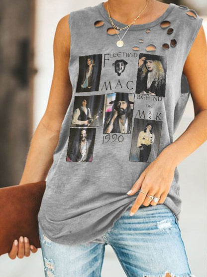 Fleetwood Mac Crew Neck Cotton-Blend Women Vests