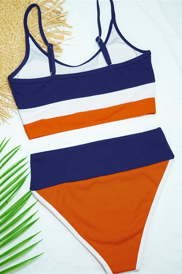 Xieyinshe Sporty Color Block High Waist Bikini