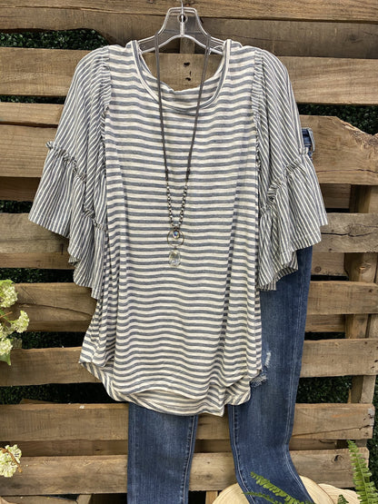 Casual Striped Shift Shirts & Tops