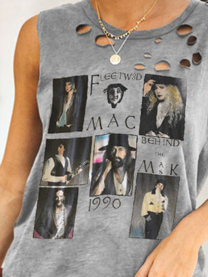 Fleetwood Mac Crew Neck Cotton-Blend Women Vests