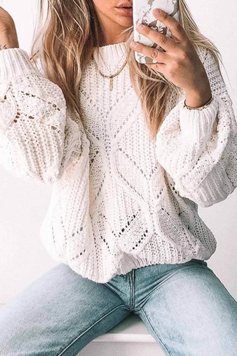 Xieyinshe Xieyinshe Loose Round Neck Knitted Sweater(5 Colors)